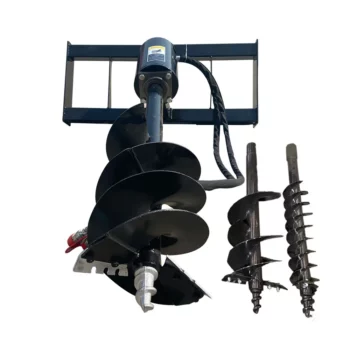 Skid Steer Hydraulic Heavy Duty Auger Frame, Drive and Bit Post Hole Digger With 3 Drilling 6