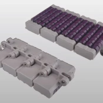 Plastic Flat Top Chains Single Hinge Straight Running With Low Noise Accumulation Rollers Replacement Of System Plast LBP831 - K450