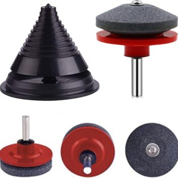 dalda Lawn Mower Blade Sharpener,Universal Multi-Sharp Rotary Lawnmower Sharpen Kit for Power Drill Hand Drill,Includes Blade Balancer