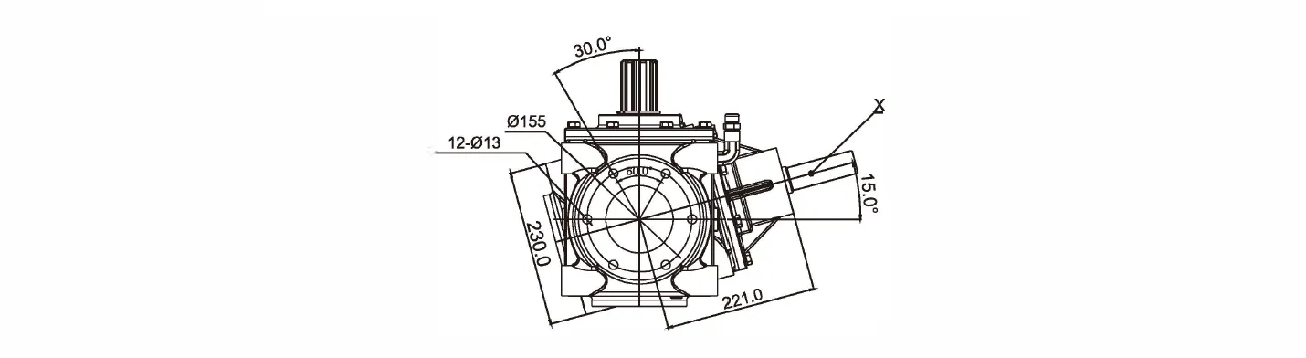 Fertilizer Seeder Gearbox EP-SF230 Dimensions