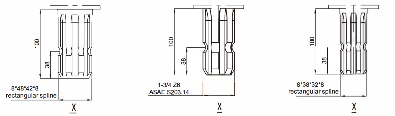 Grader Driven Rake Gearbox EP100 Dimensions