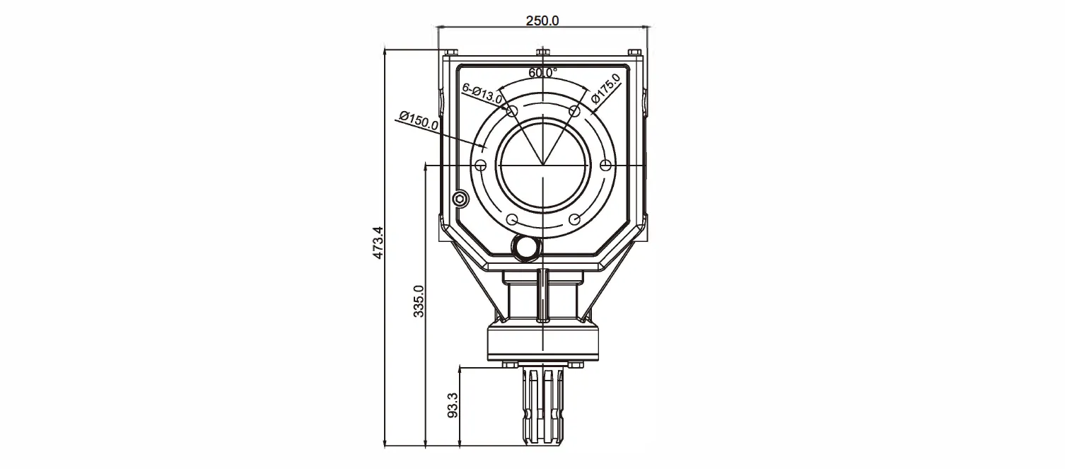 Round Baler Gearbox EP250-YJ Dimensions
