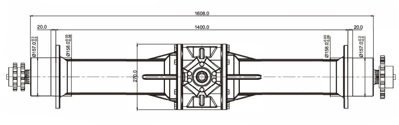 Round Baler Gearbox EP9.0-HL01 Dimensions