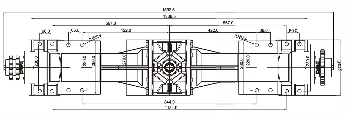 Round Baler Gearbox EP9.0 Dimensions