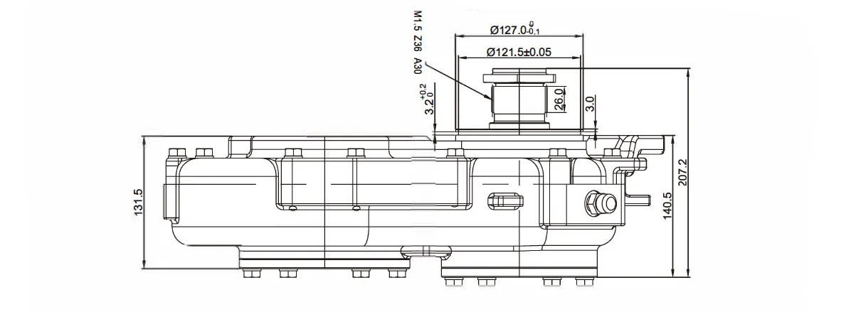 Square Baler Gearbox EP-DFK45 Dimensions