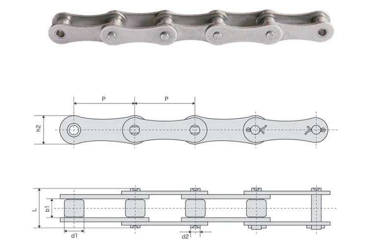 Stainless Steel Double Pitch Conveyor Chain Specification