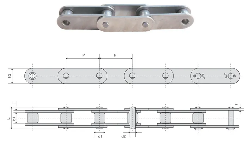 Stainless Steel Double Pitch Conveyor Chain Specification