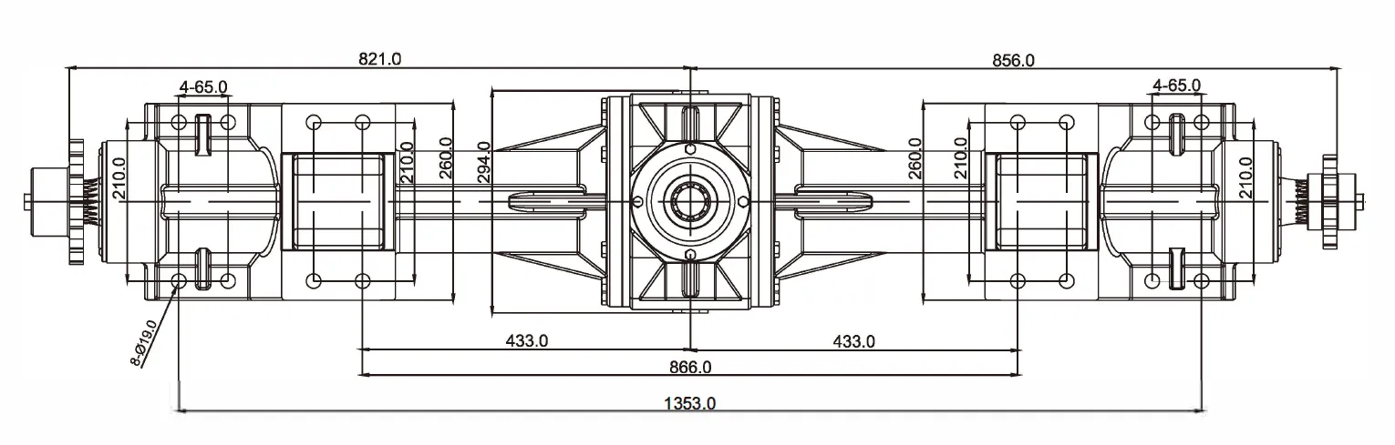 Round Baler Gearbox EP9.35 Dimensions