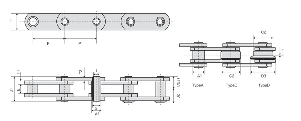 Stainless Steel Hollow Pin Chain Specification