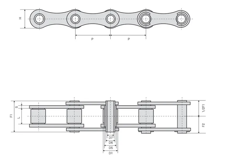 Stainless Steel Hollow Pin Chain Specification
