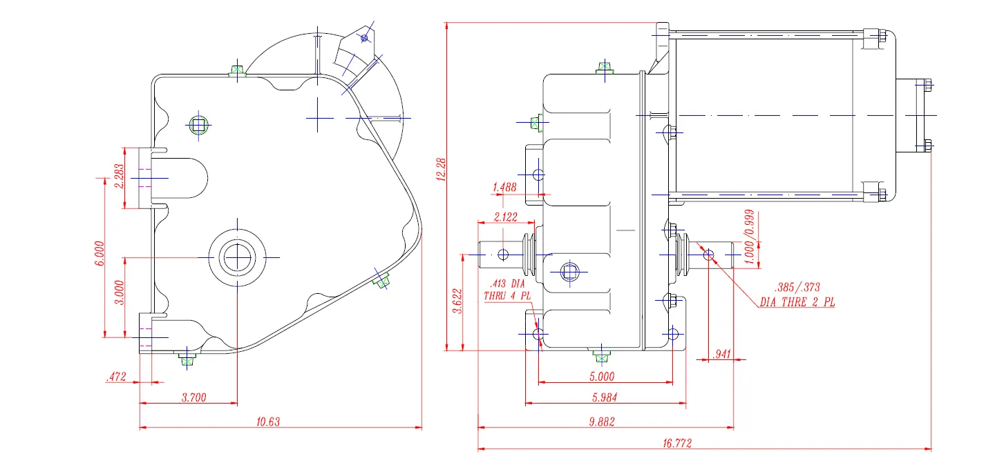 Irrigation Center-Drive Gearbox SYF-3M Series Installation and Contour Dimensions