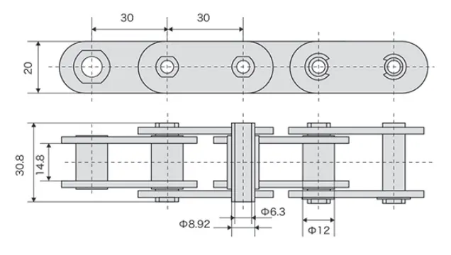 Stainless Steel Hollow Pin Chain Specification
