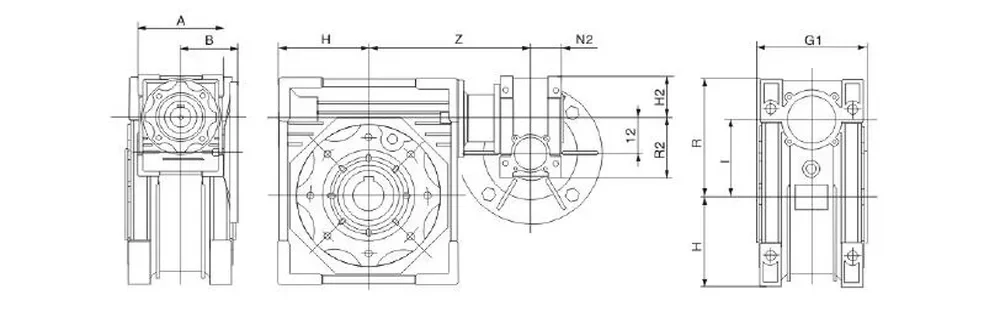 Double Reduction Worm Gearbox Size Chart