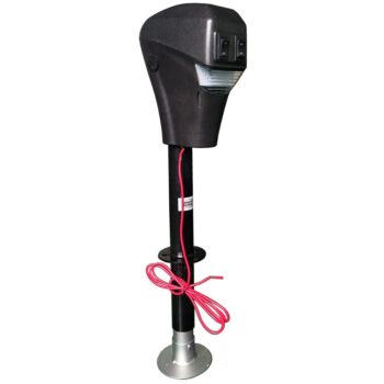 1BJY-322 Heavy Duty Dual LED Electric Trailer Power A-Frame Tongue Jack, 3500 Lb. with Camper Drop Leg, 12V DC