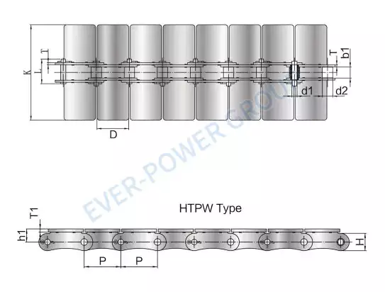 Stainless Steel Welded Flat Top Chain SSTPWP38.1
