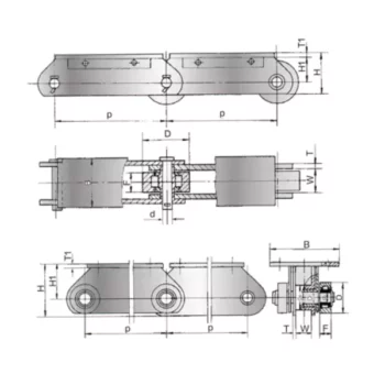Stainless Steel Metallurgical Heavy Duty Flat Top Conveyor Chain