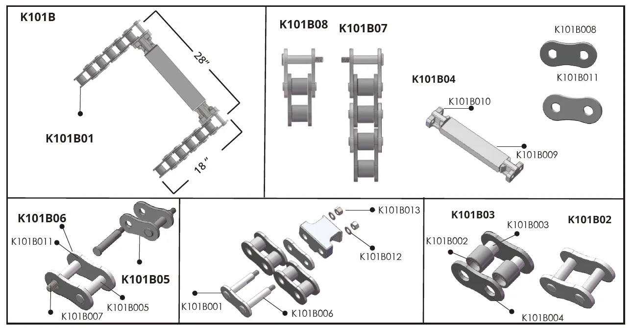 K101 Bolter Miner Scraper Chain