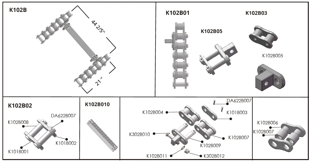 K102 Bolter Miner Scraper Chain