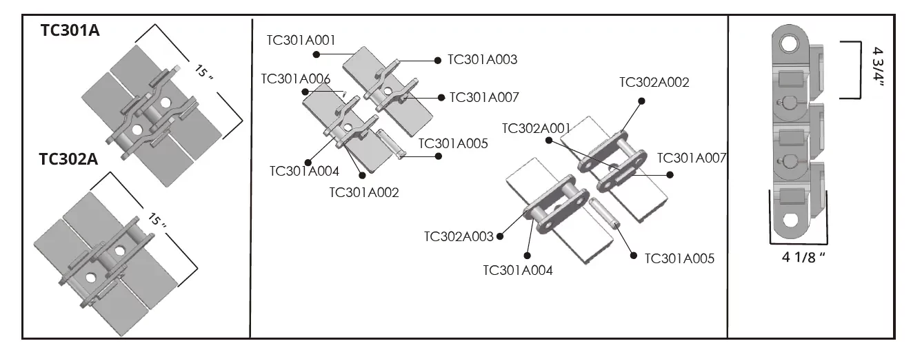 TC301 & TC302 Feeder Breaker Crawler Chain