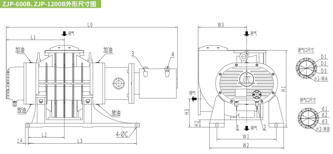 External Installation Dimensions 1200b