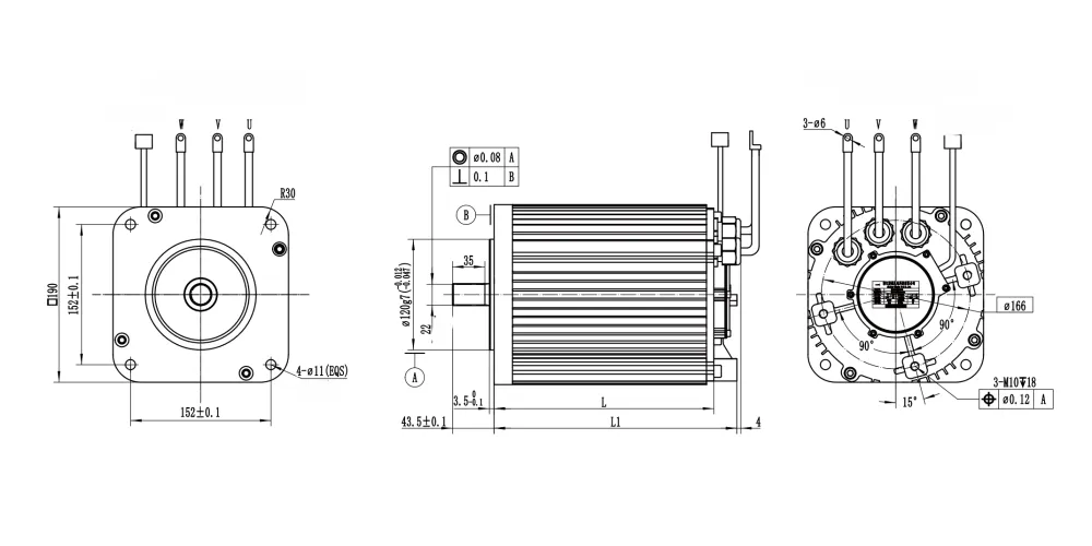 hzpt-EP-3-15kW Permanent Magnet Synchronous Motor for Electric Vehicles-draft